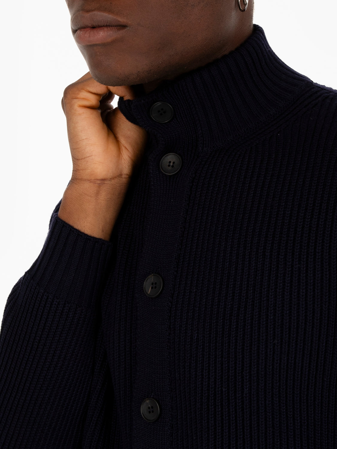 Cardigan in maglia merino inchiostro