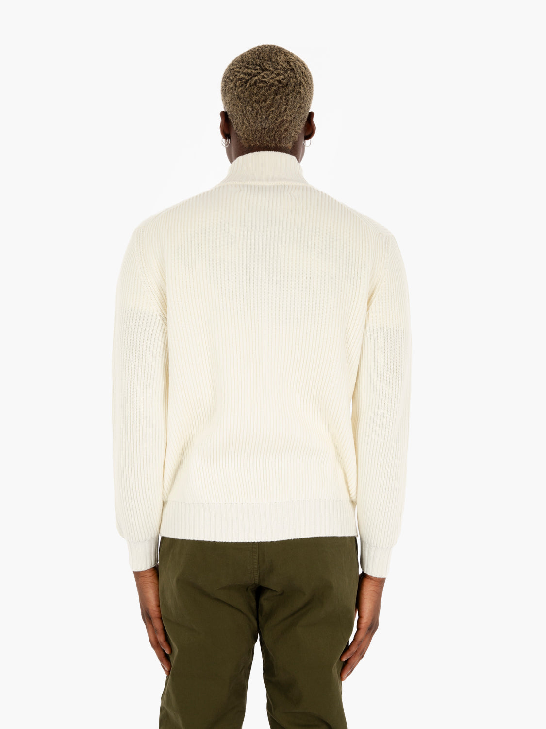 Cardigan in maglia merino latte