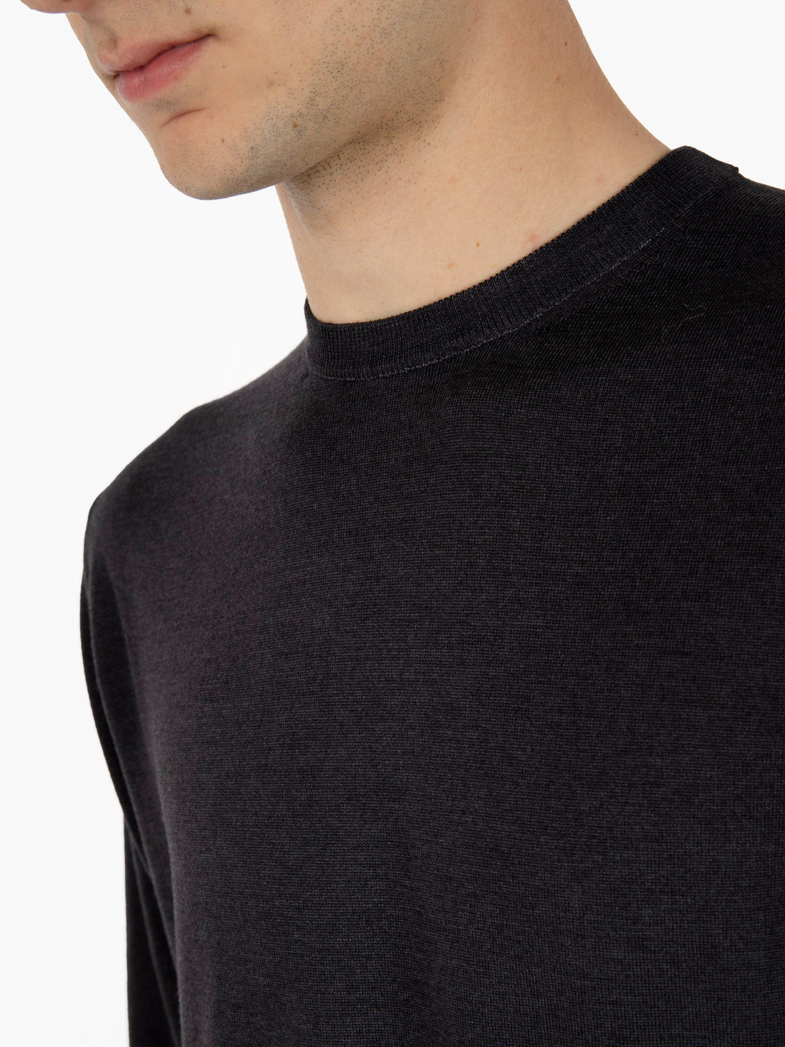 CREW NECK SWEATER ML NUVOLA BLACK GC1ML-RM16RV_N990