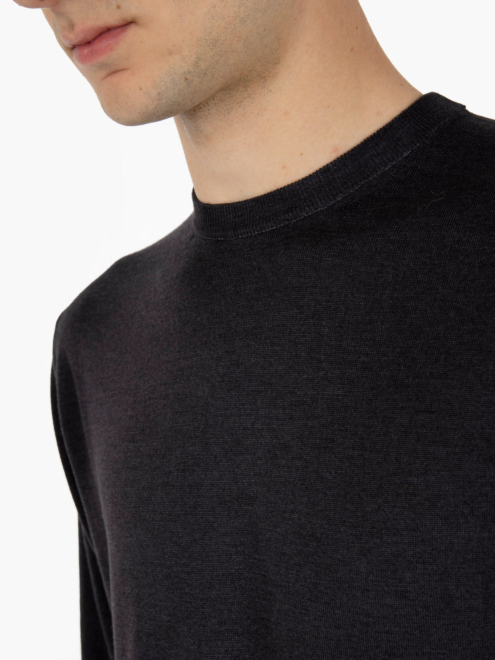 CREW NECK SWEATER ML NUVOLA BLACK GC1ML-RM16RV_N990