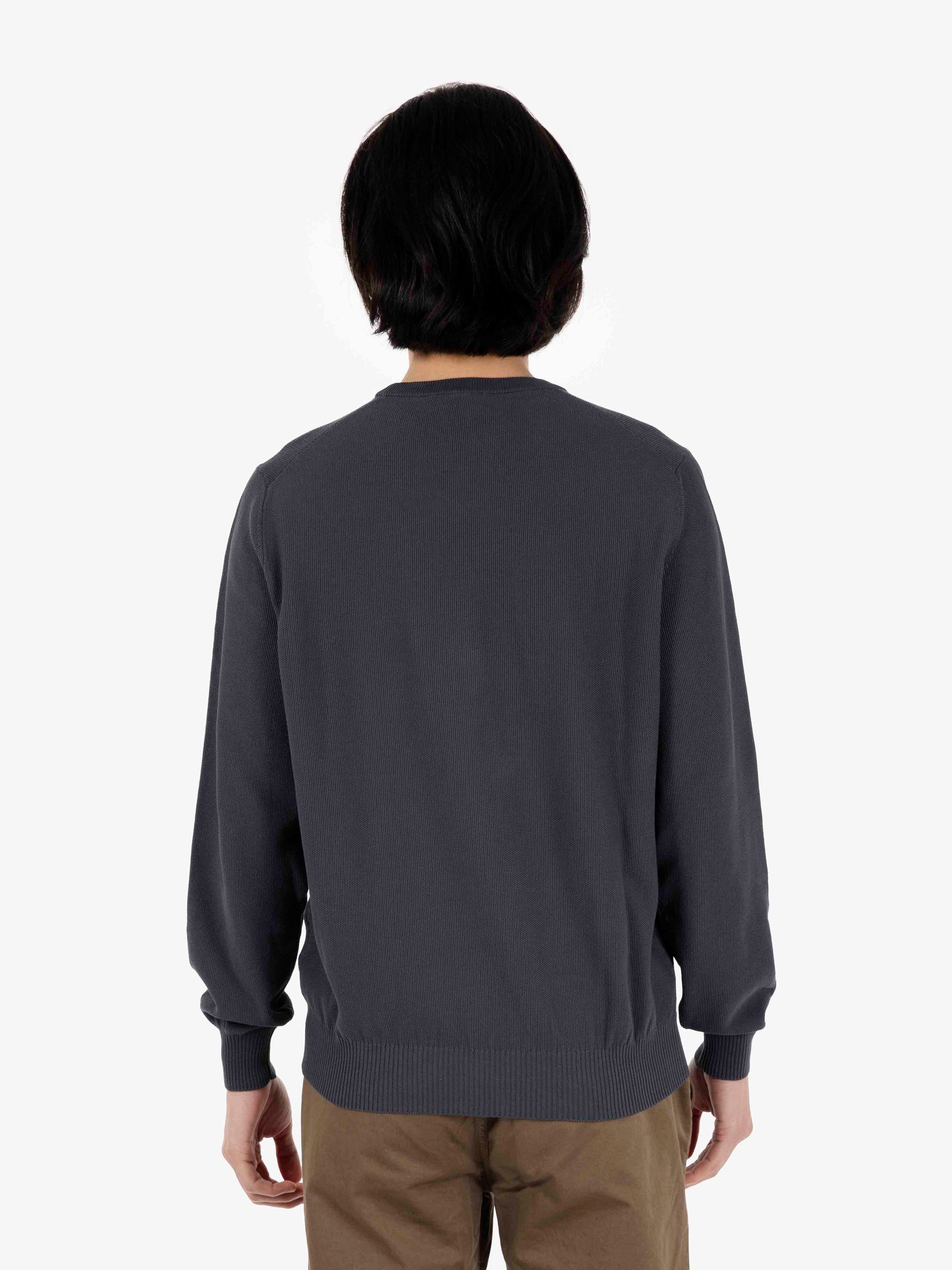 Maglione girocollo punto riso grafite
