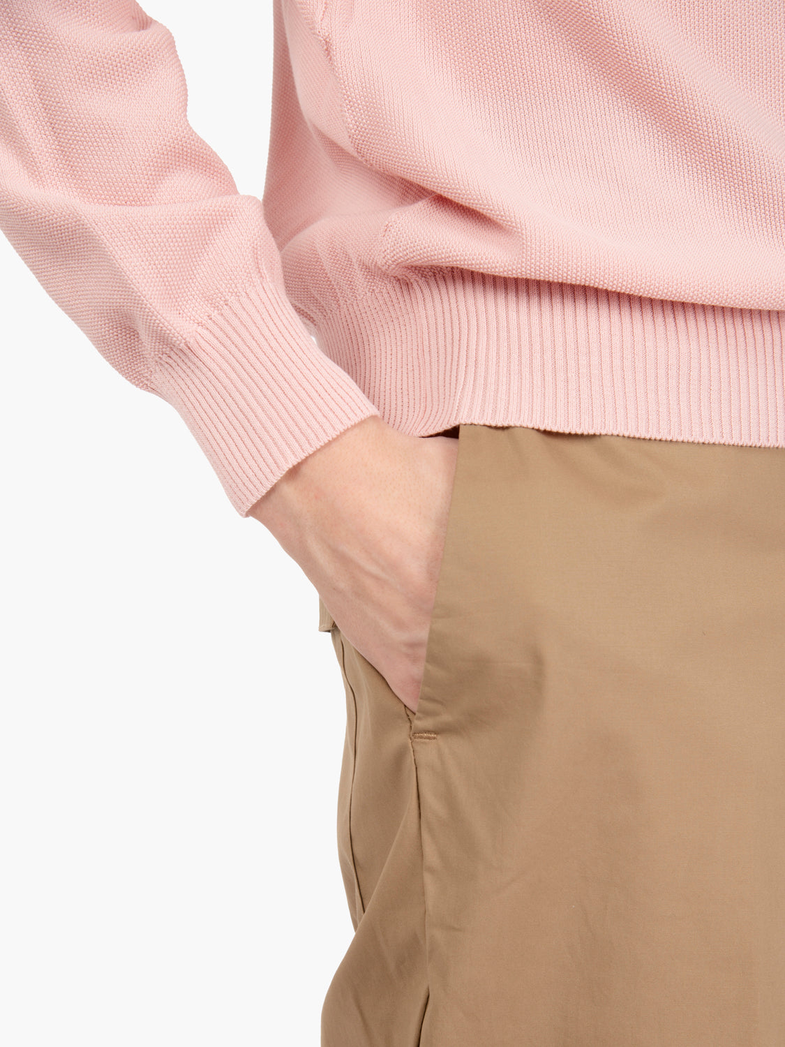 Maglione girocollo punto riso rosa