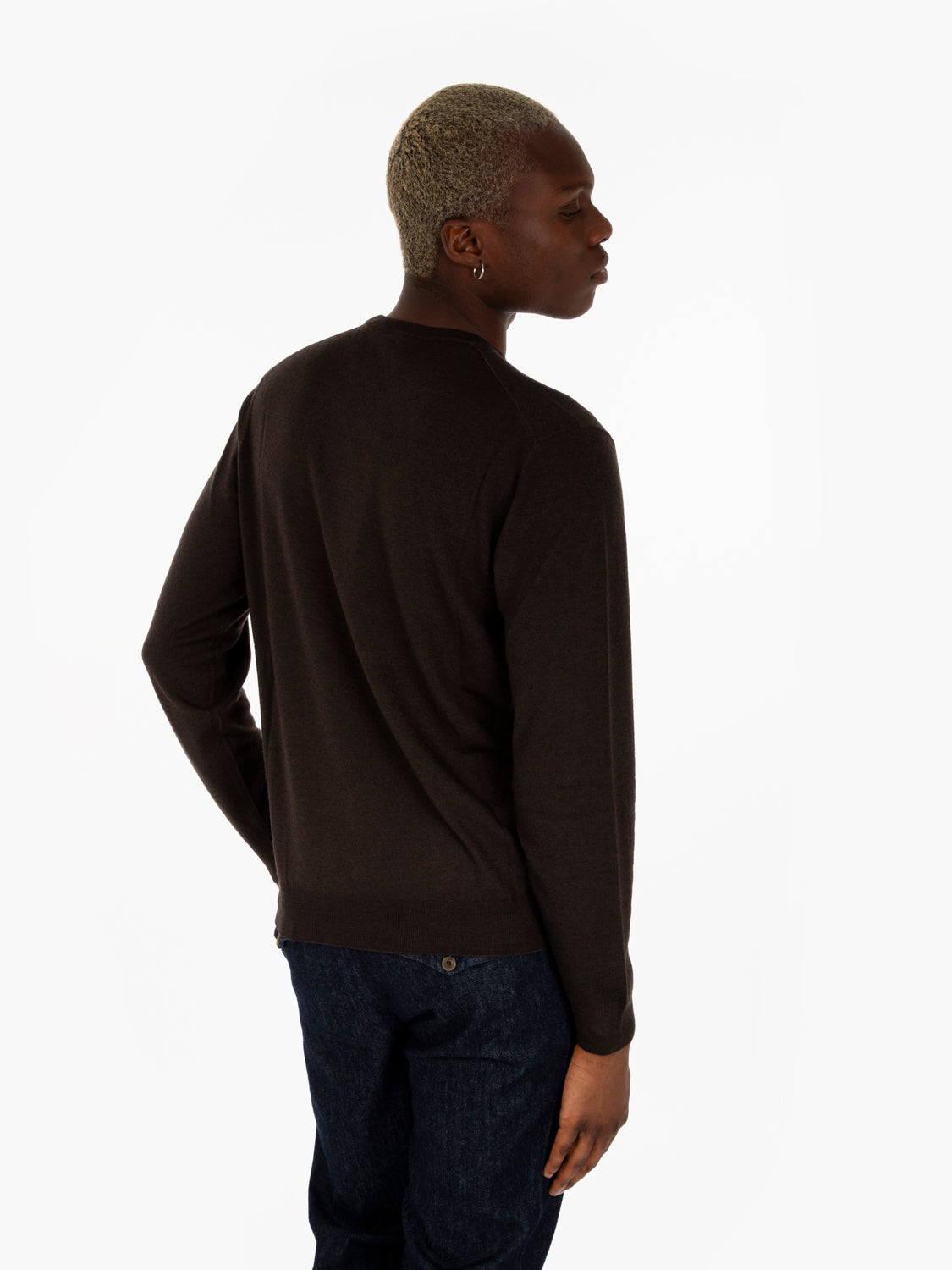 Maglione leggero girocollo nuvola testa di moro