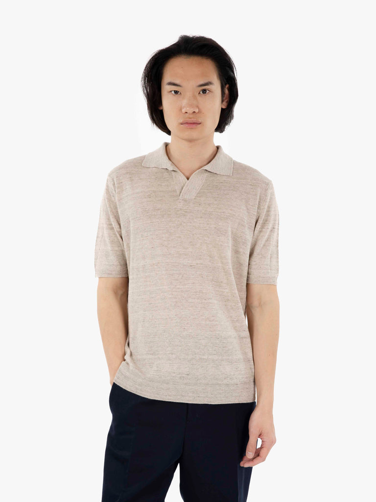 FILIPPO DE LAURENTIIS - Polo in maglia skipper beige