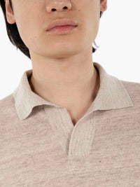 Polo in maglia skipper beige