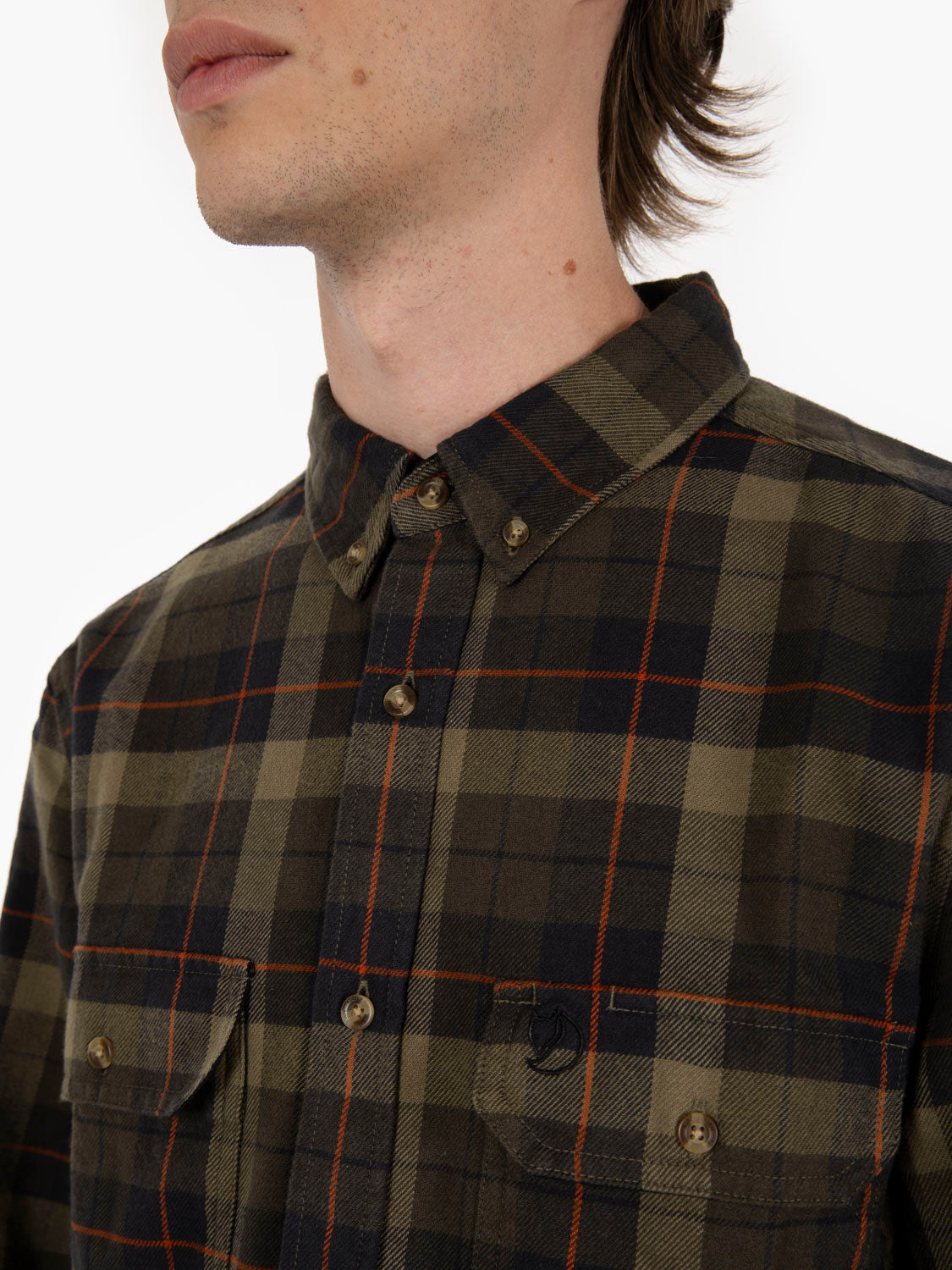 Singi Heavy Flannel Shirt black / deep forest