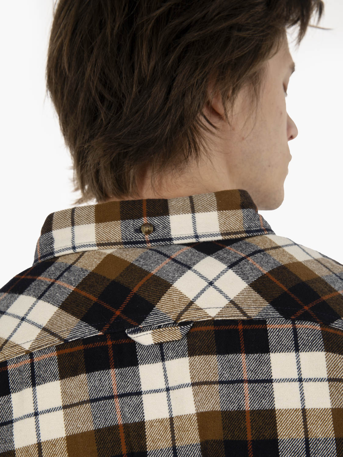 Singi Heavy Flannel Shirt chalk white / dark navy