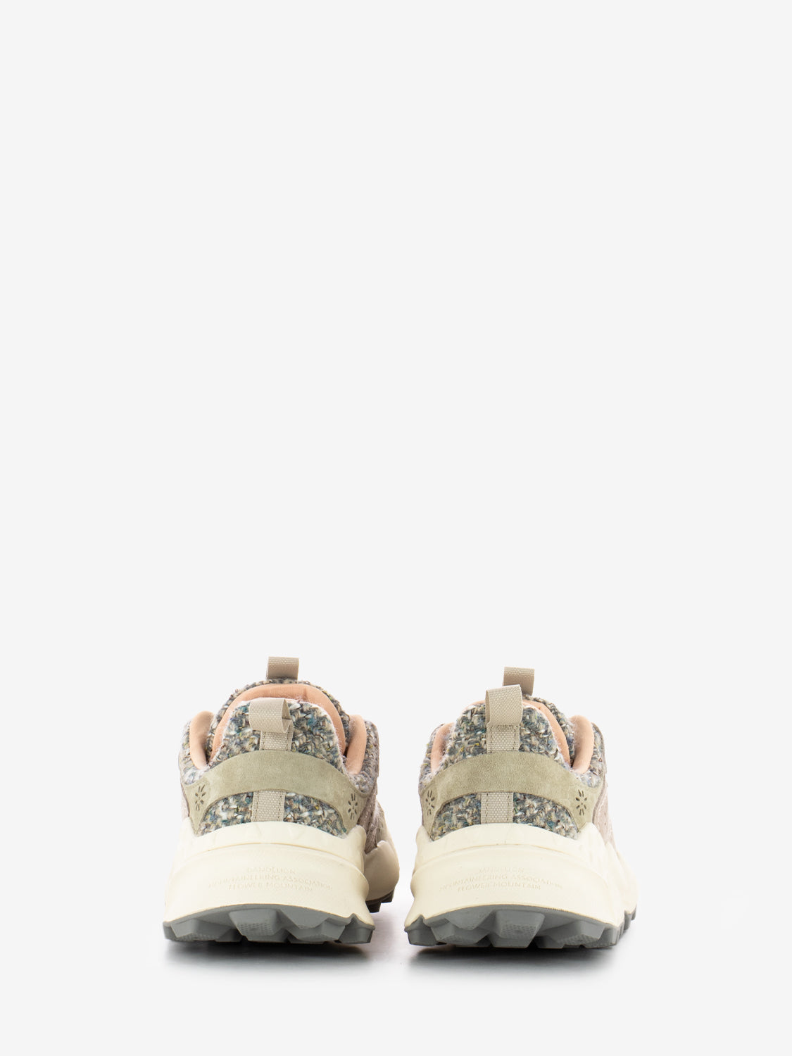 Kotetsu Woman suede woolen knitting beige / rose / multi