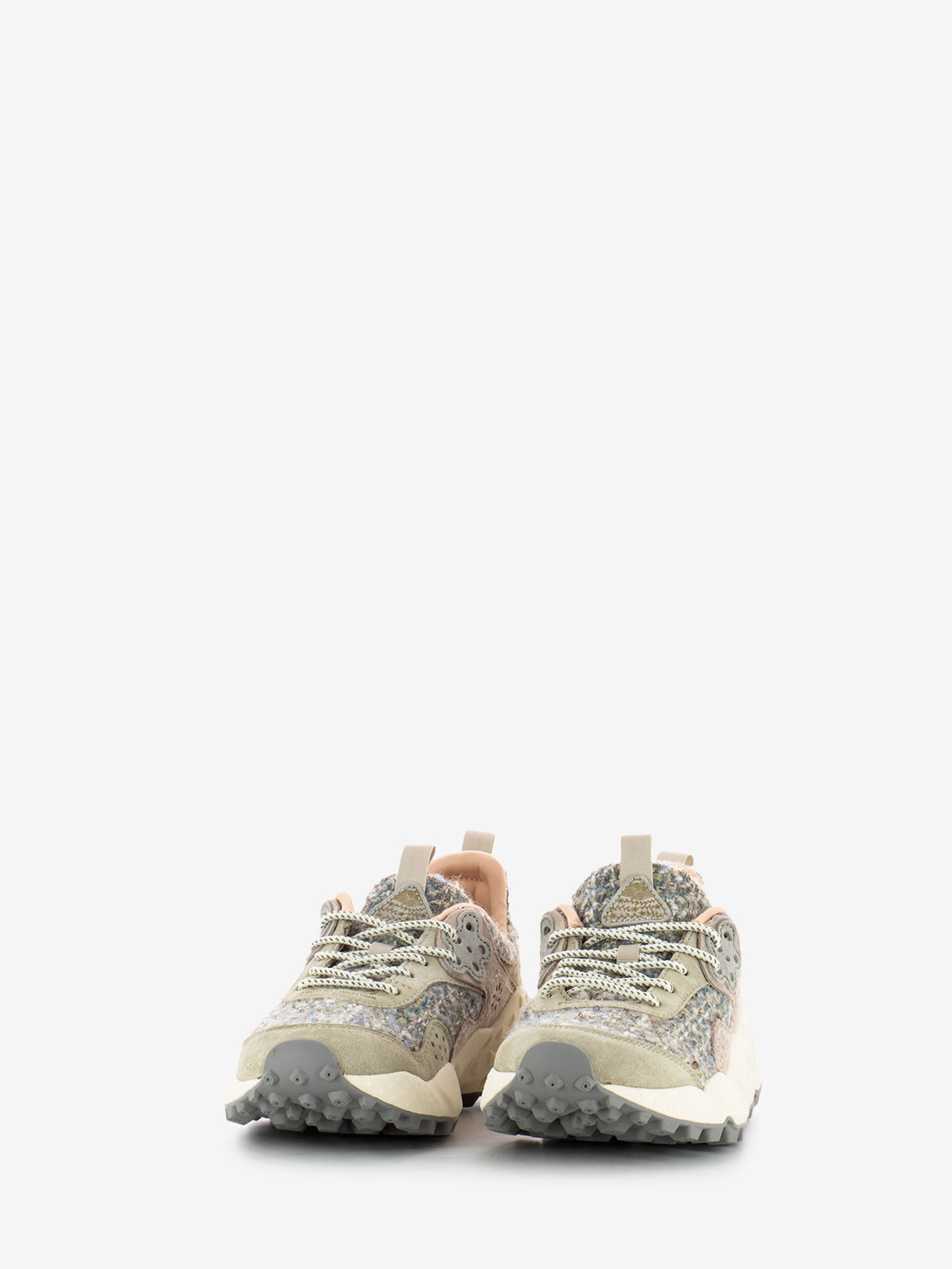 Kotetsu Woman suede woolen knitting beige / rose / multi