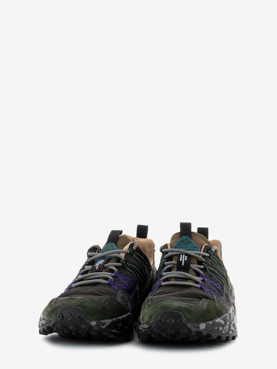 Sneakers Washi suede nylon anthracite / dark grey / green