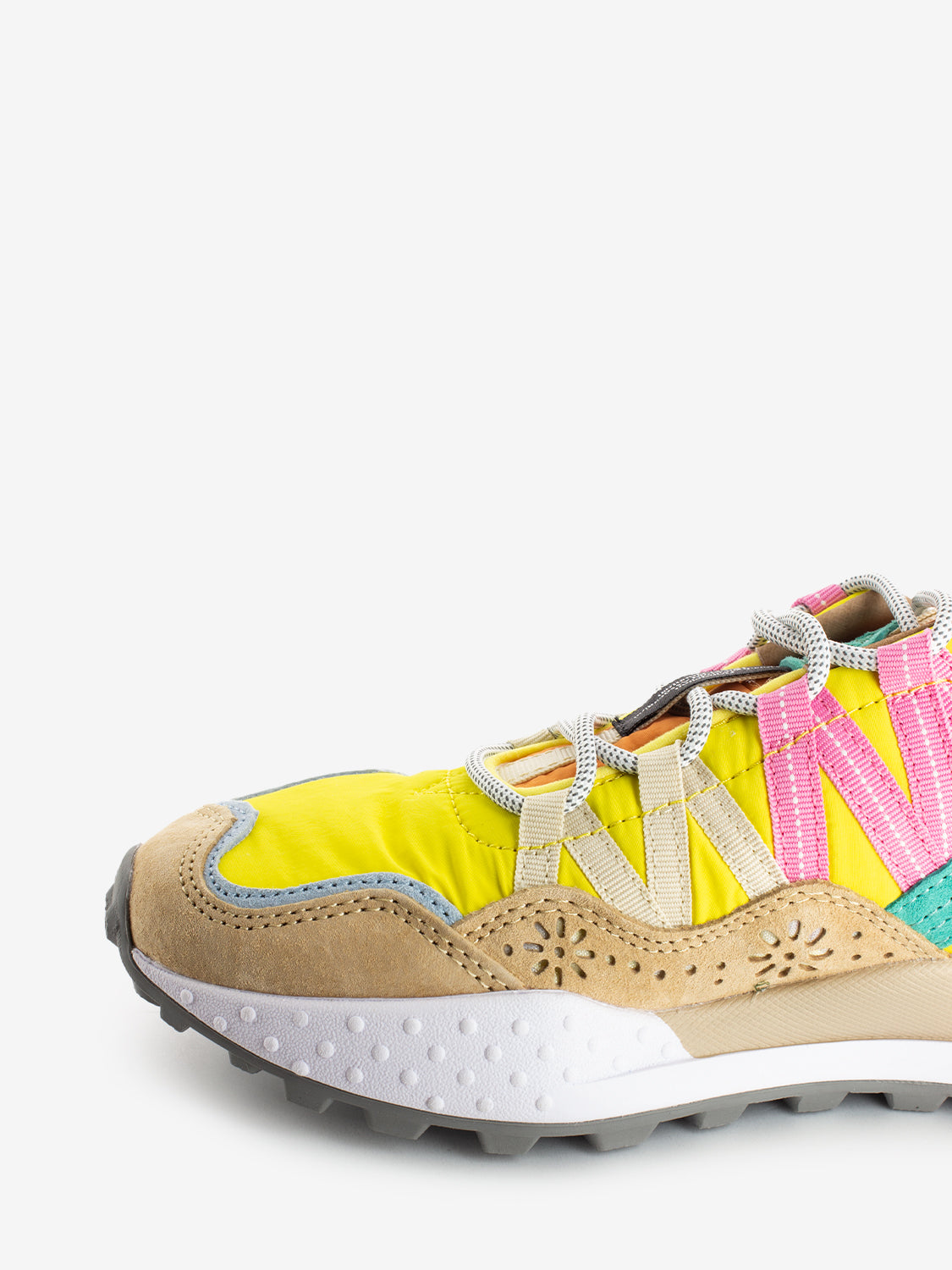 Washi W suede nylon beige / yellow