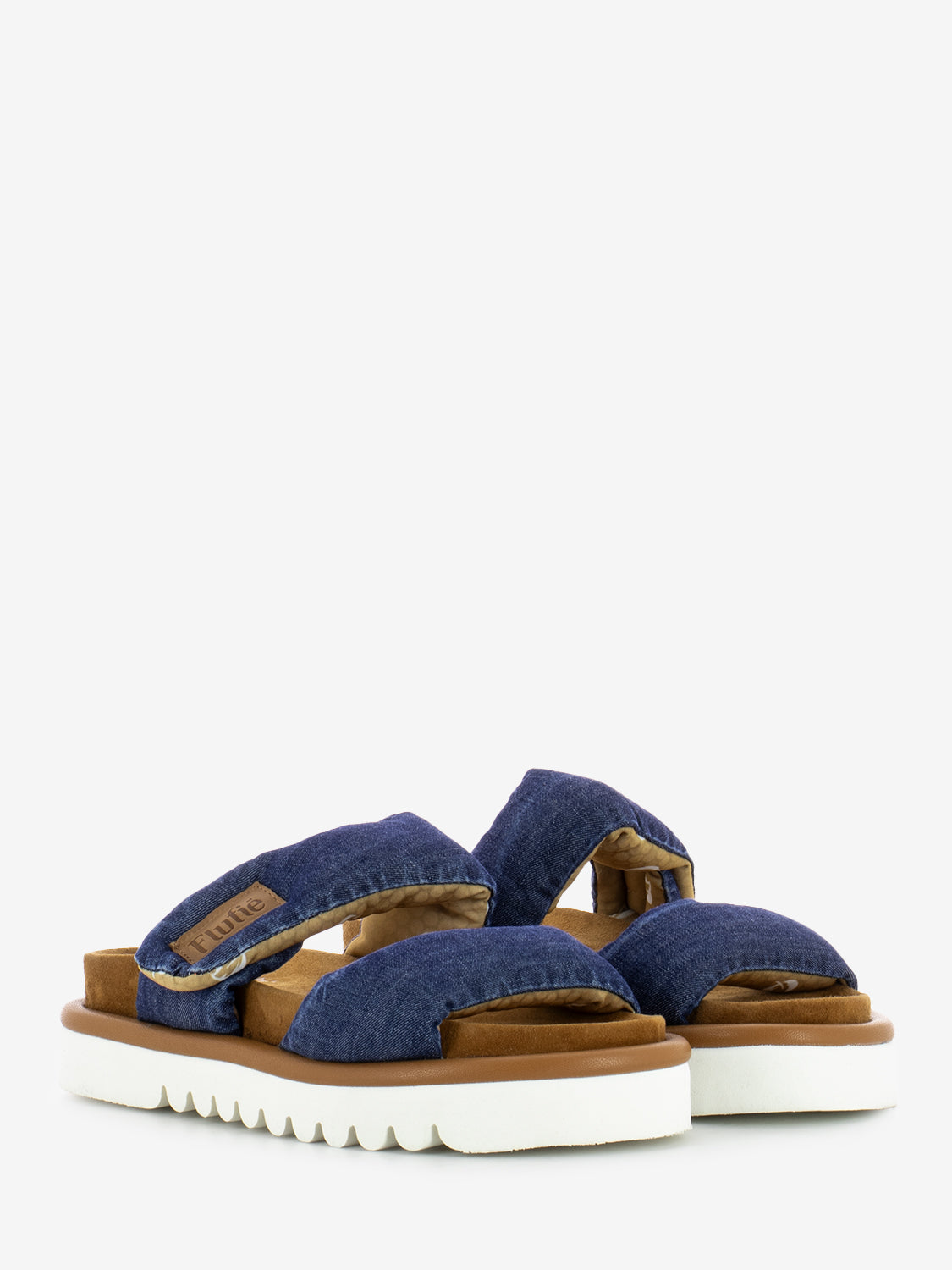 Denim line jeans slippers dark blue