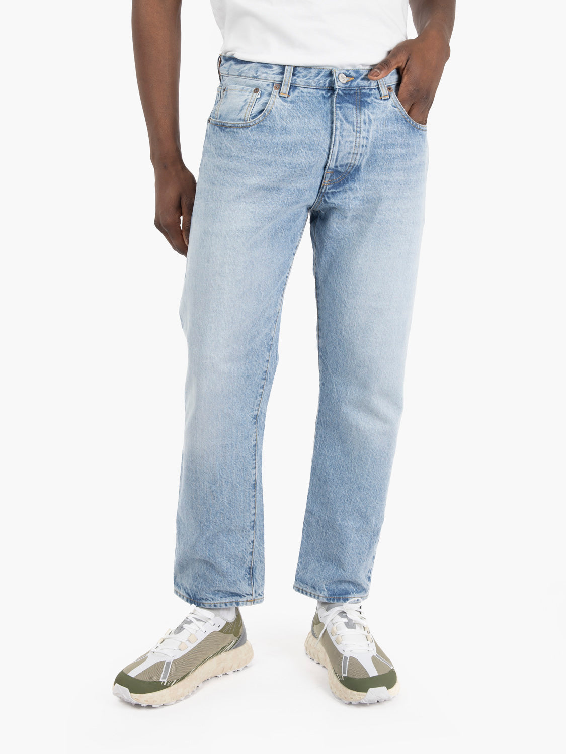 Five pocket denim pants blue