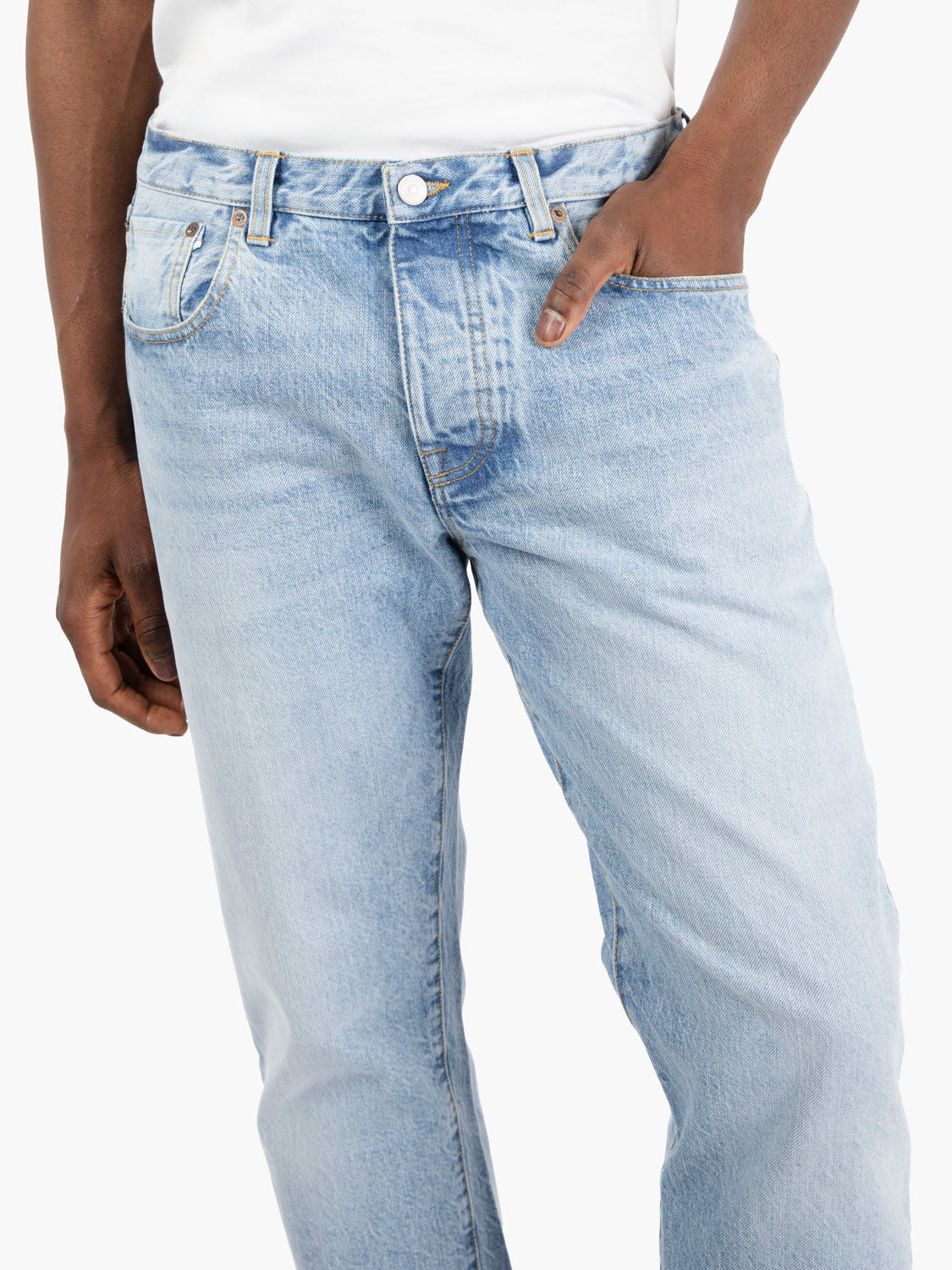Five pocket denim pants blue