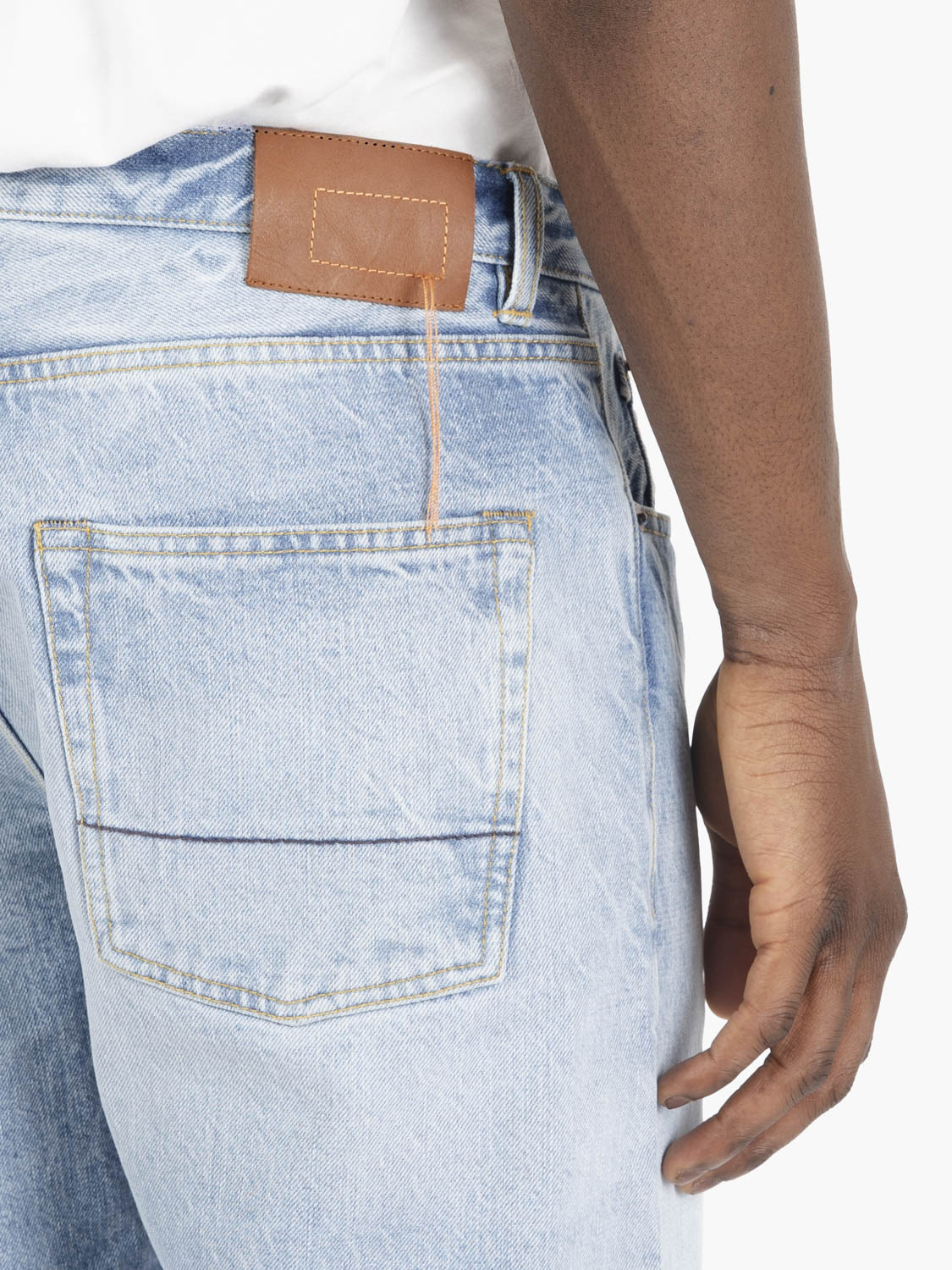 Five pocket denim pants blue