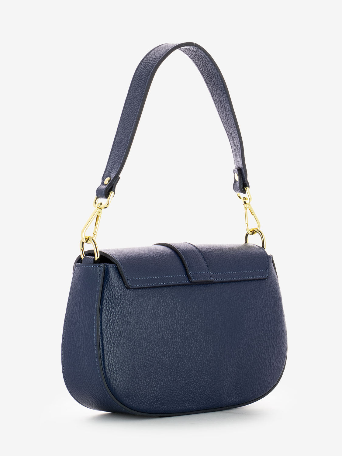Borsa in pelle con accessorio blu