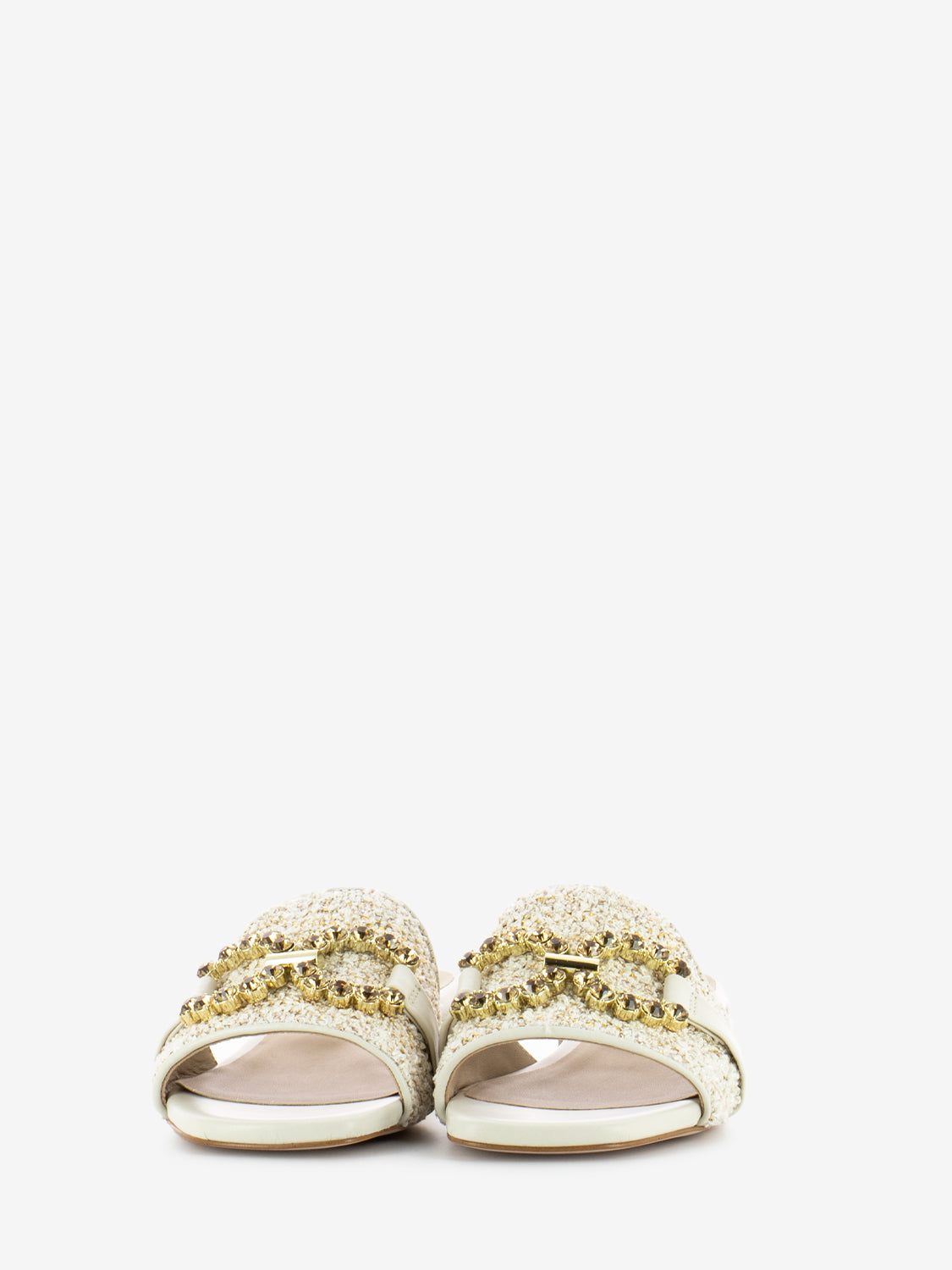 Ciabatta Fancy plume panna / oro