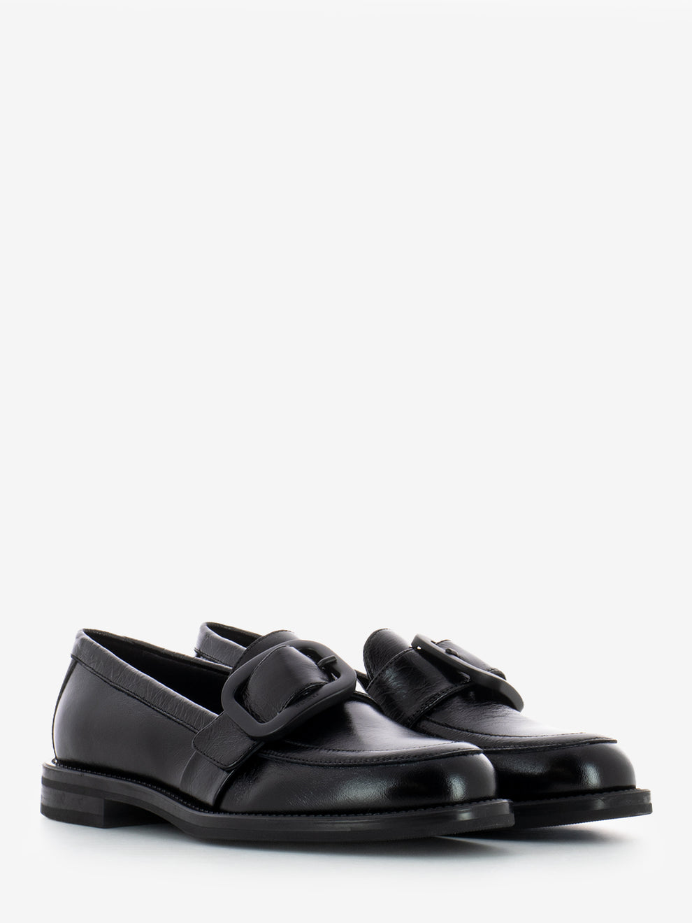 Black Buckle Loafers