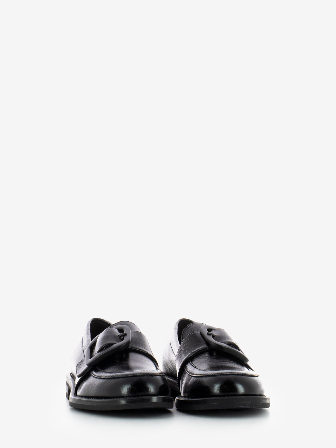 Black Buckle Loafers