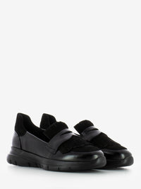 Black fringed loafers