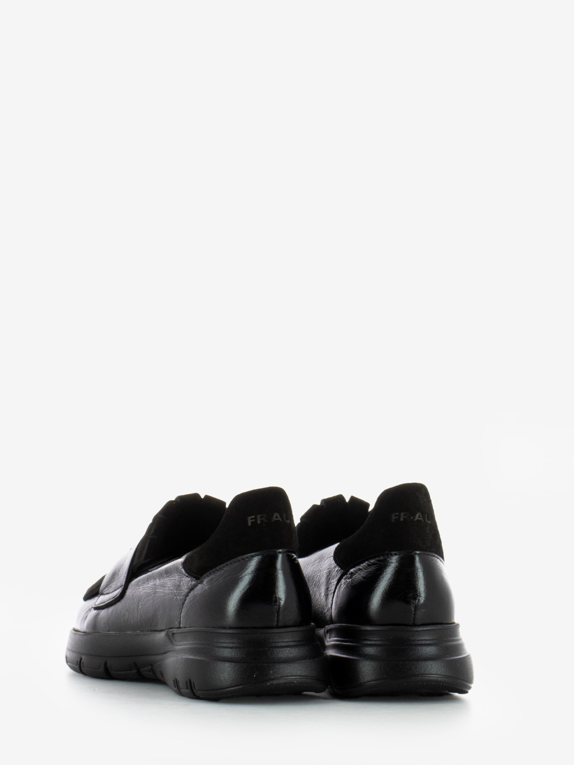 Black fringed loafers