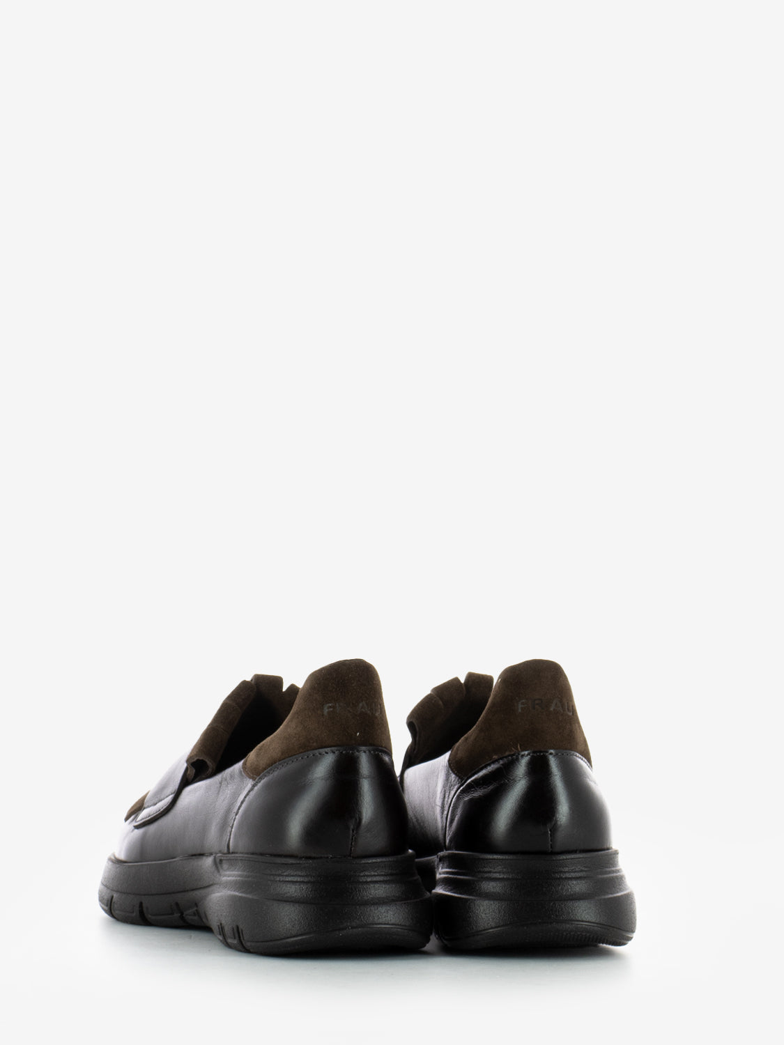 Moccasins with dark brown fringe
