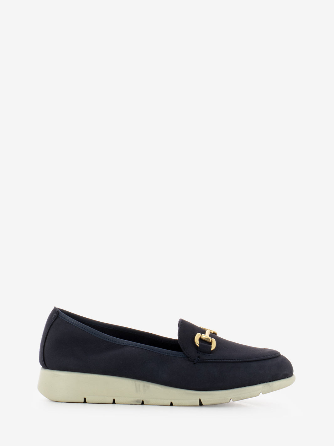 Mocassini con morsetto nabuck navy
