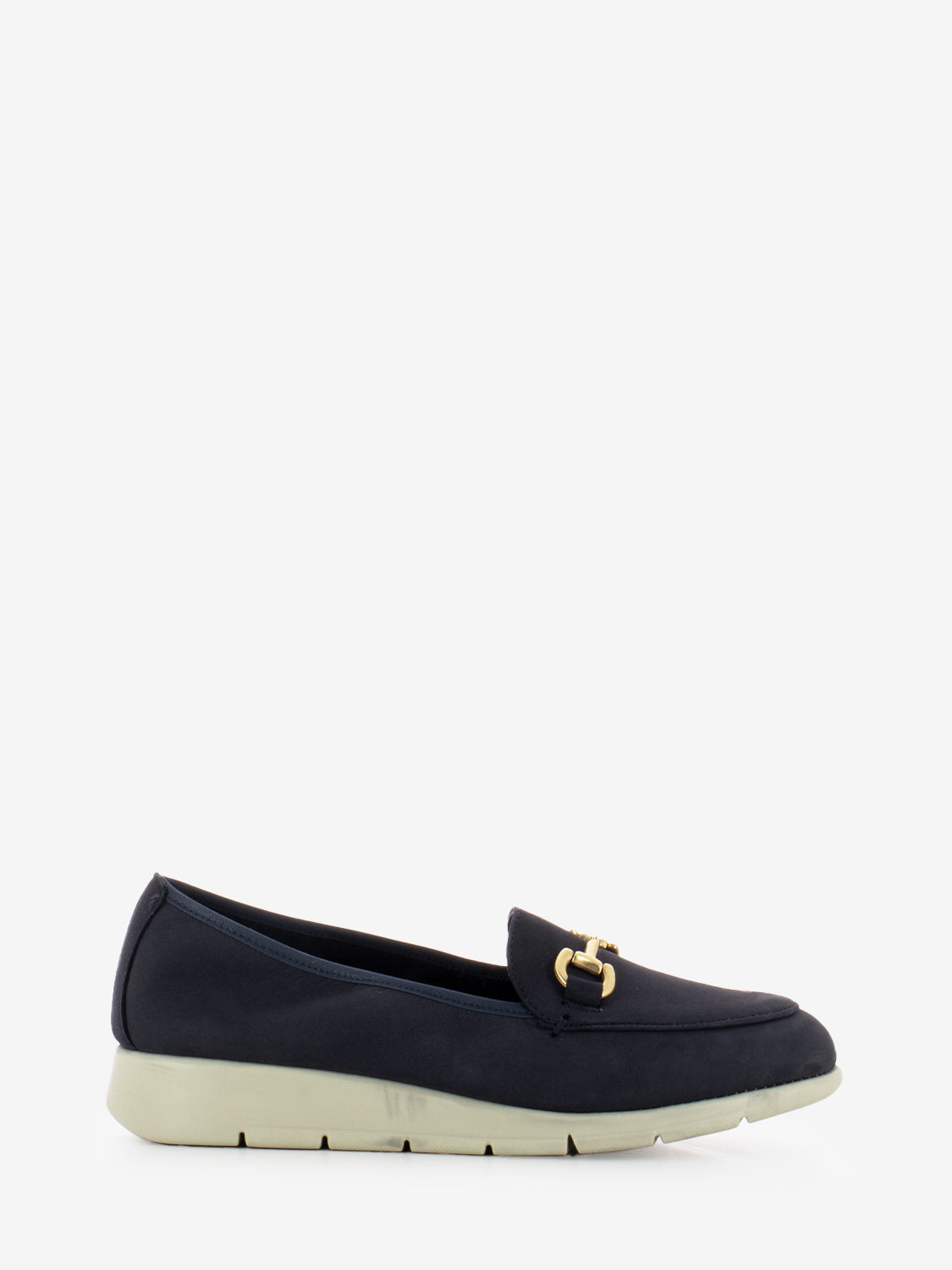 Mocassini con morsetto nabuck navy