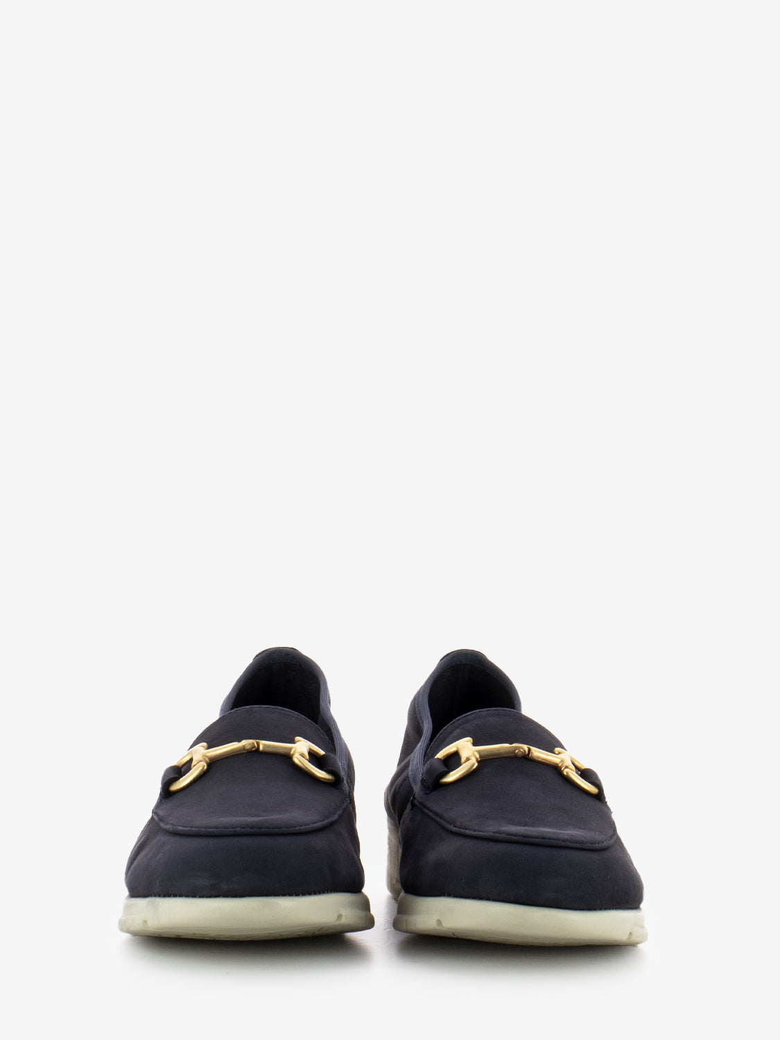Mocassini con morsetto nabuck navy