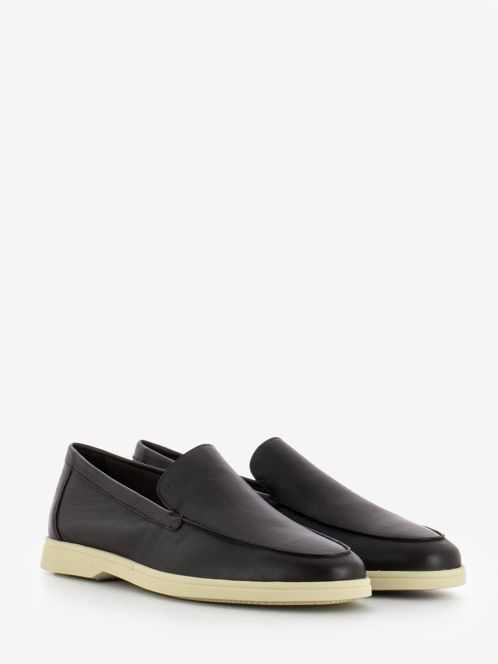 Baby leather moccasins rubber ebony