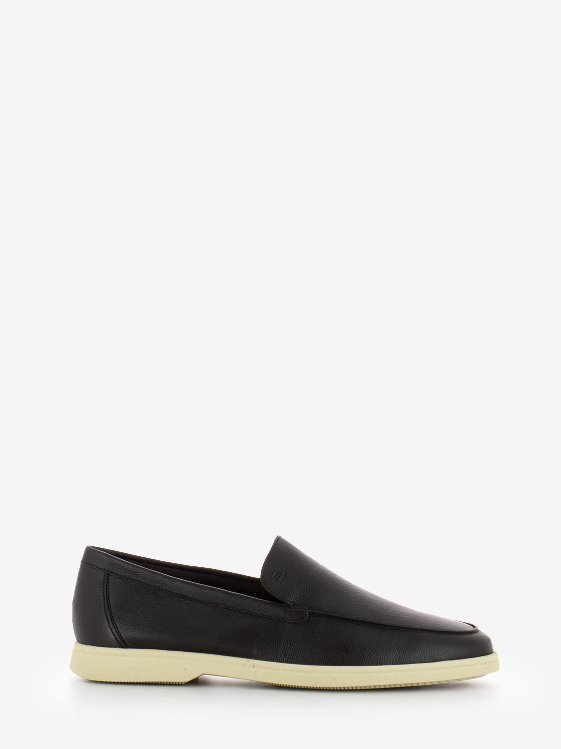 Baby leather moccasins rubber ebony