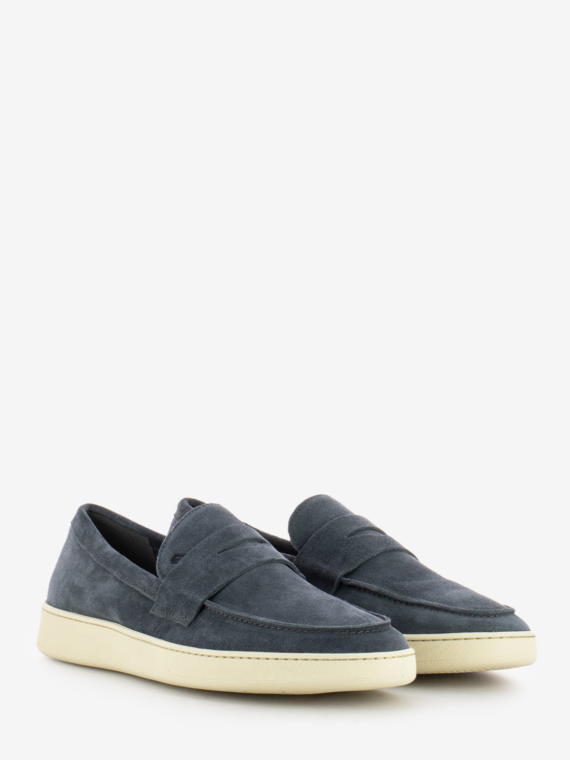 Mocassini in suede con fondo in gomma grigio