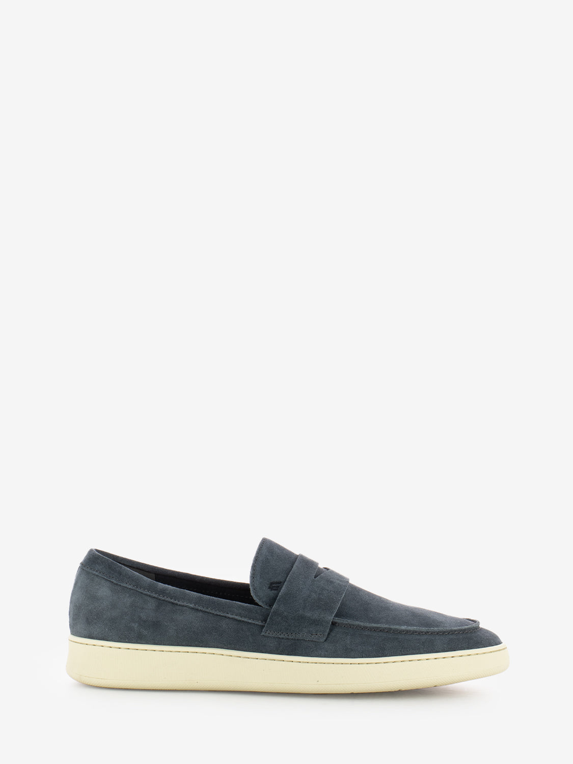 Mocassini in suede con fondo in gomma grigio