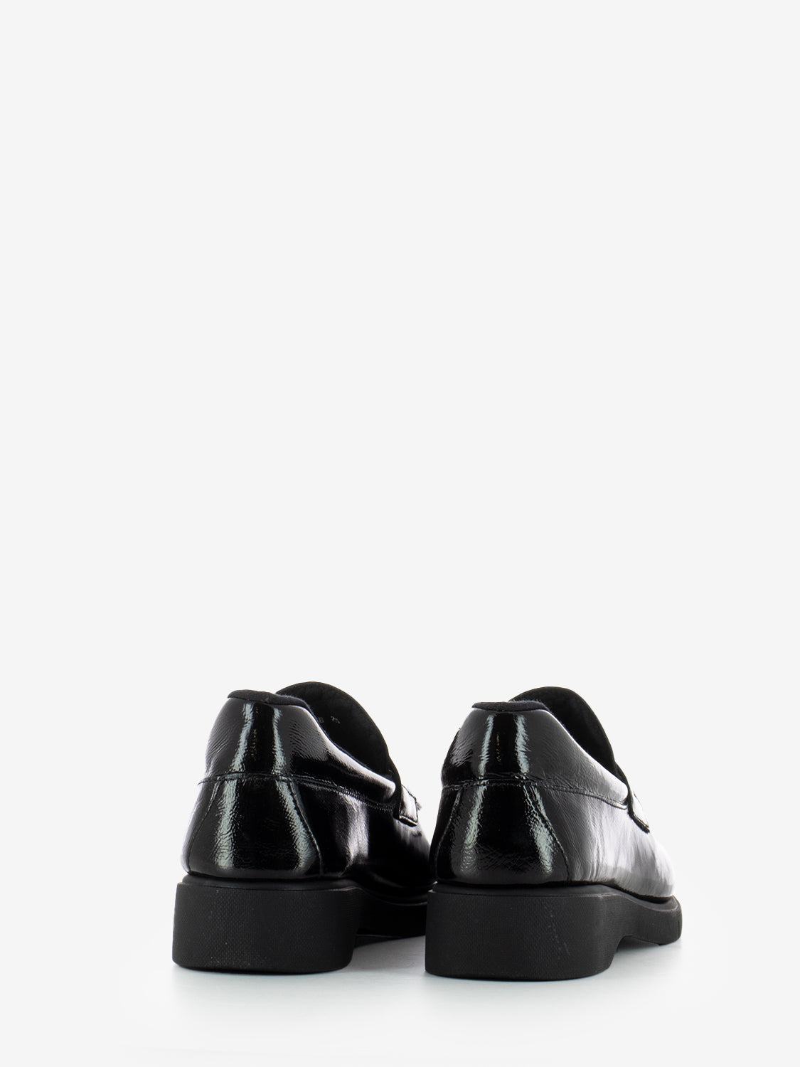 Black patent loafers