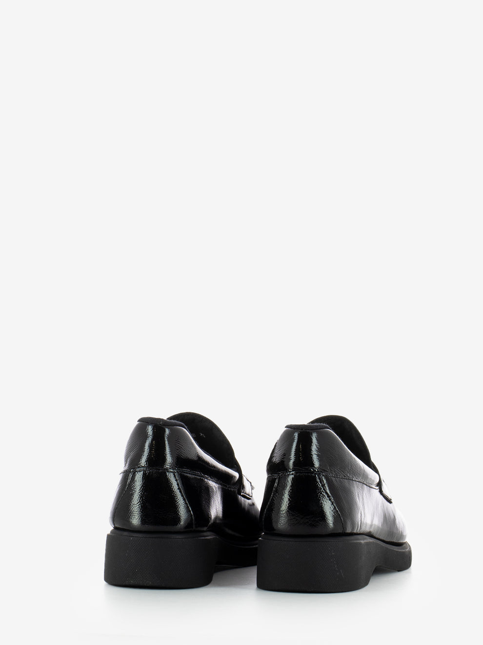 Black patent loafers