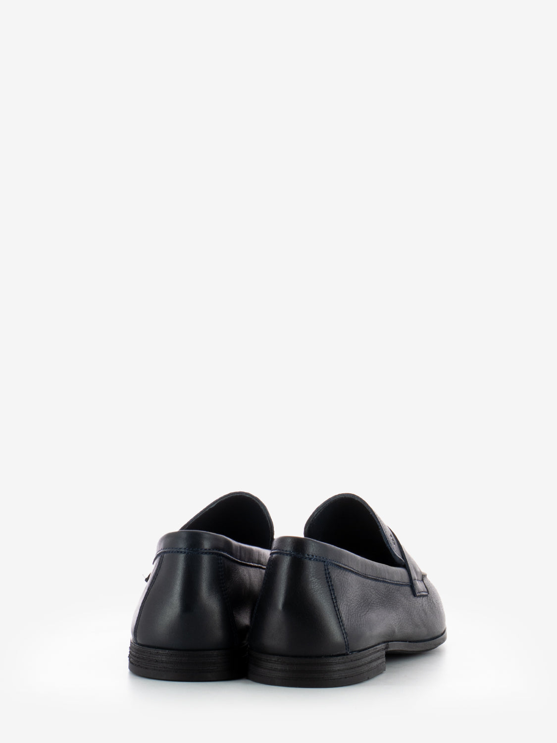 Blue leather mousse moccasins