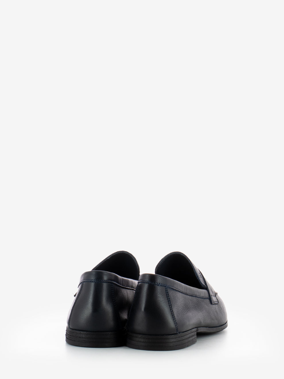 Blue leather mousse moccasins