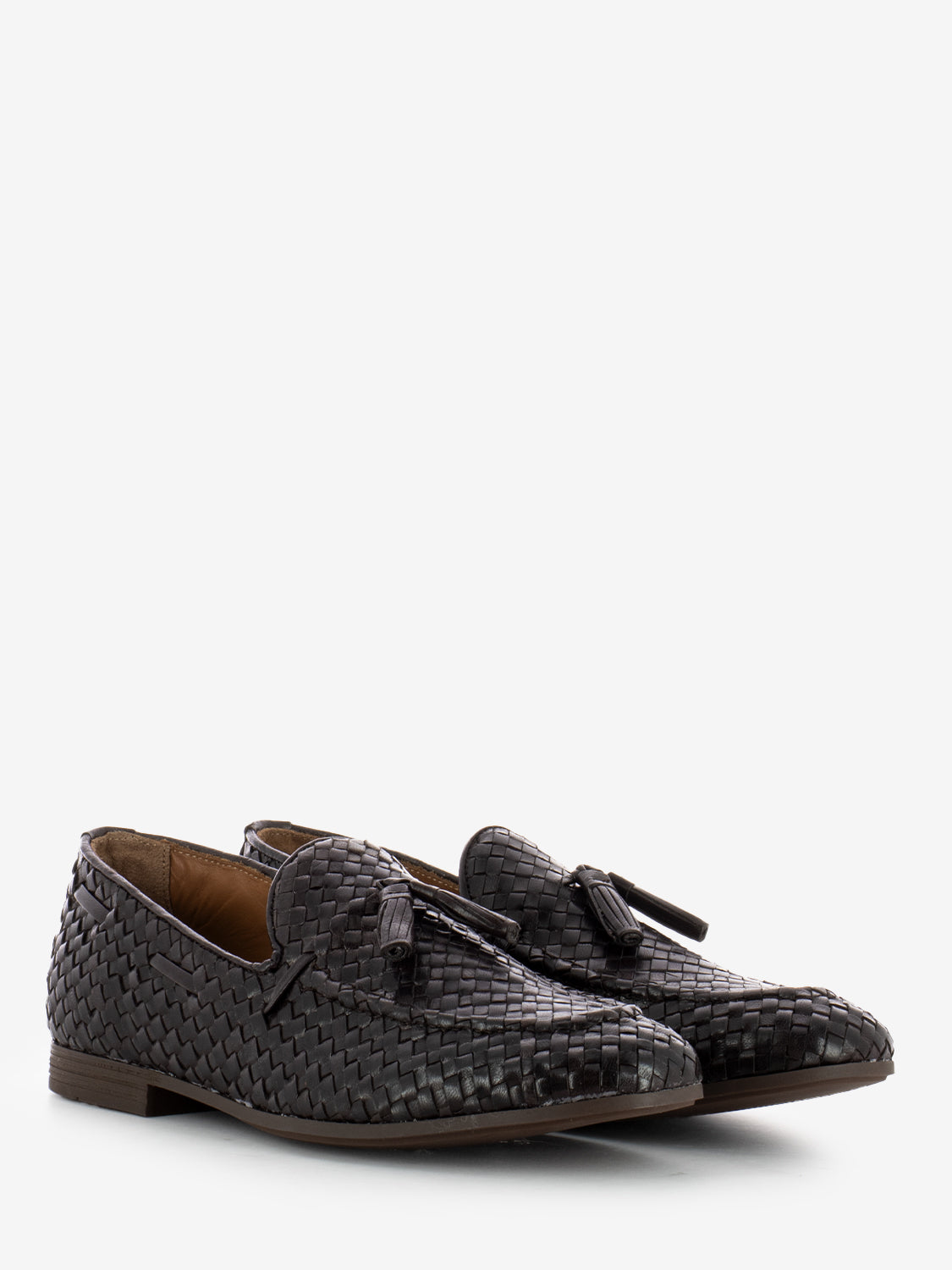 Moccasins Venezia woven leather dark brown
