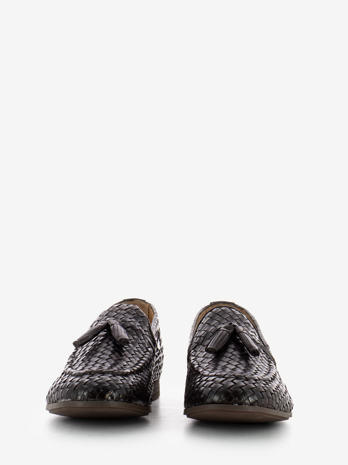 Moccasins Venezia woven leather dark brown