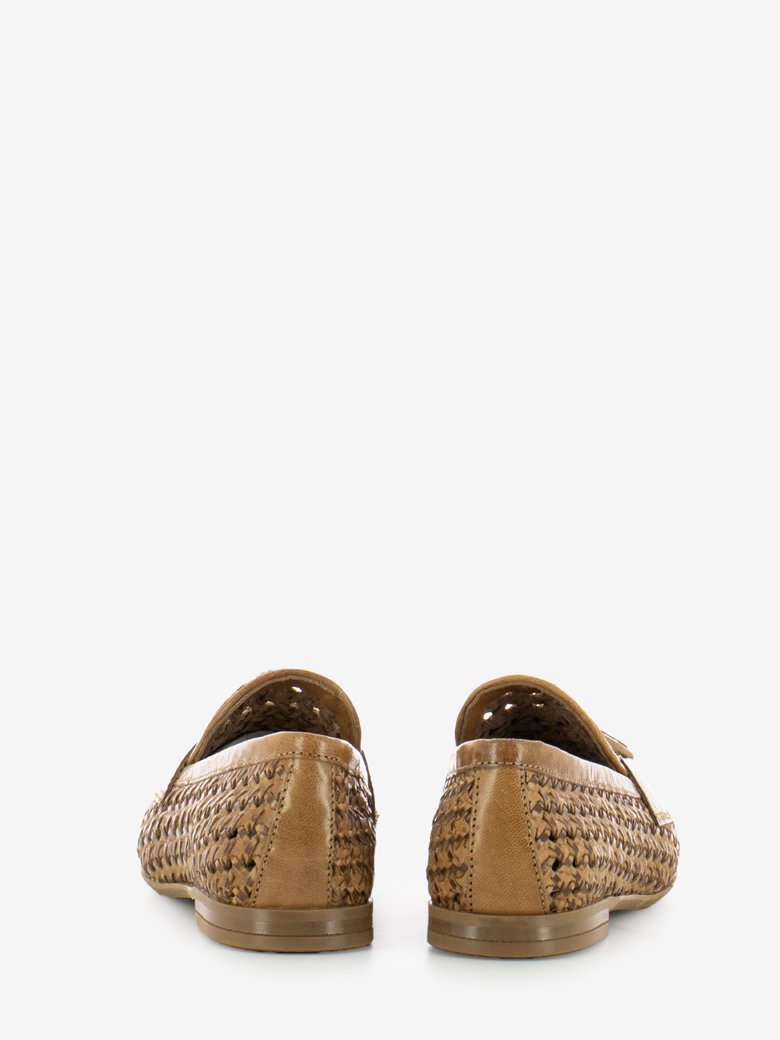 Cognac perforated Venice moccasins