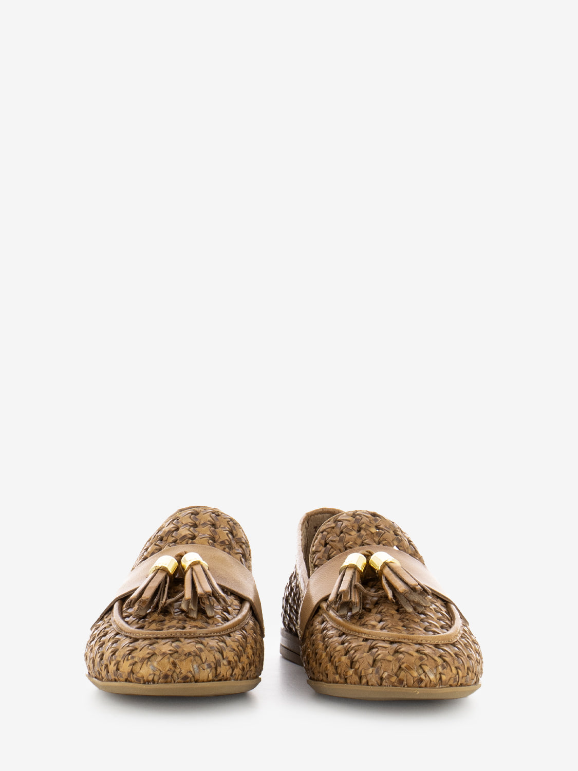 Cognac perforated Venice moccasins