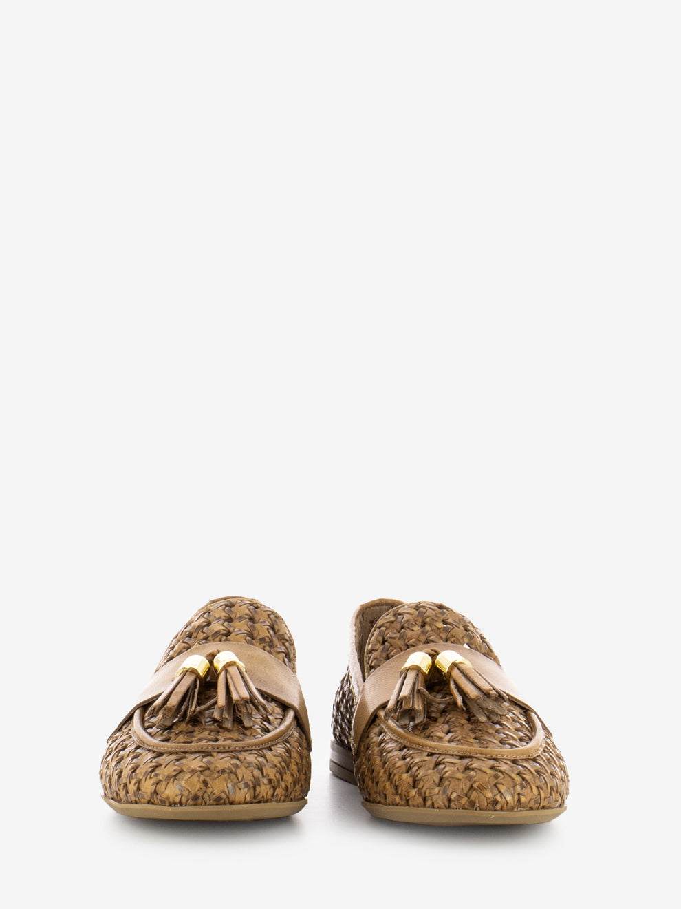 Cognac perforated Venice moccasins