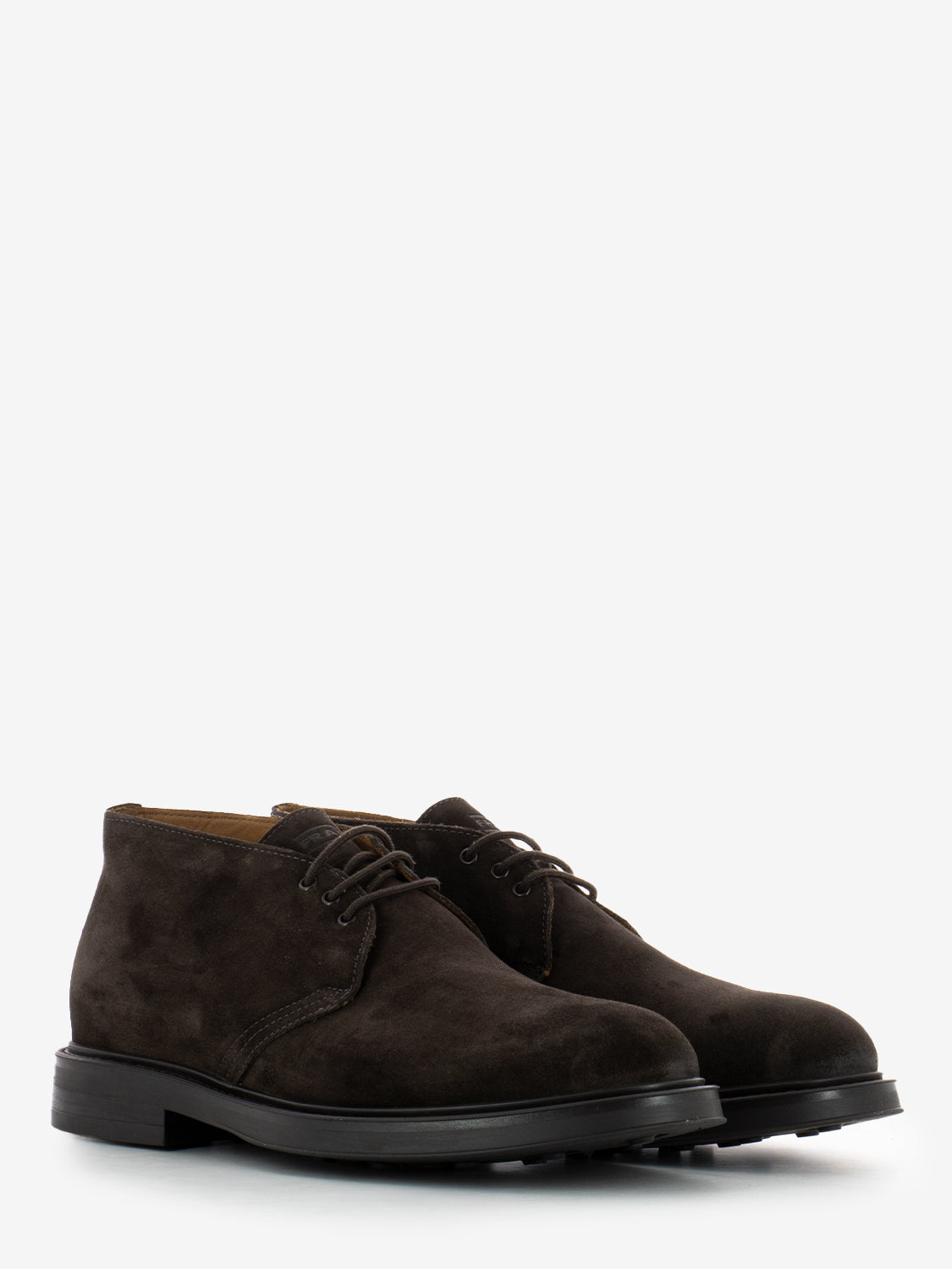 Waxy suede ankle boots in pepper