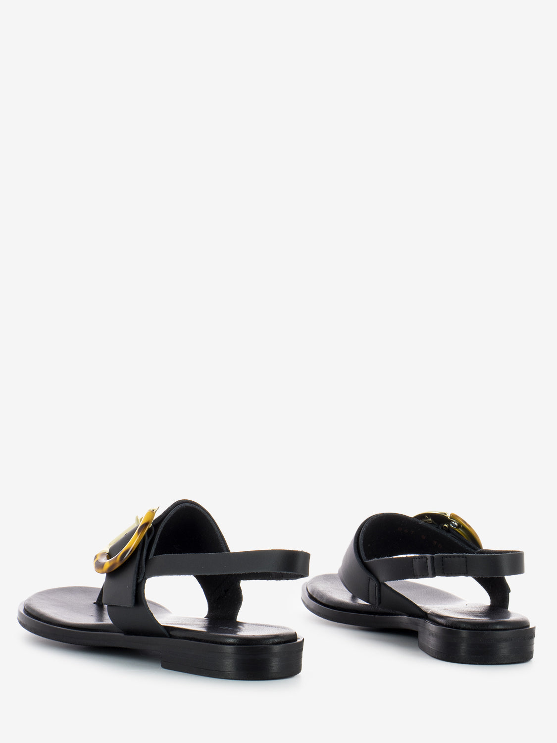 London turtle black flip flop sandals
