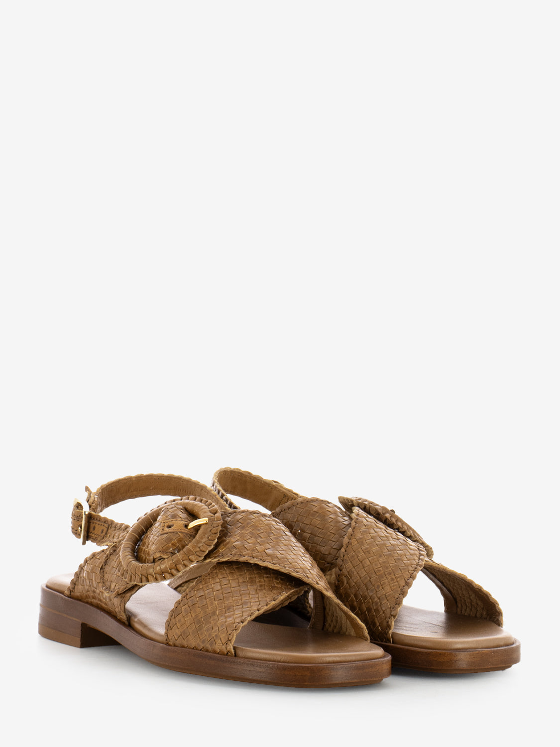 Sandali Venezia intreccio cognac