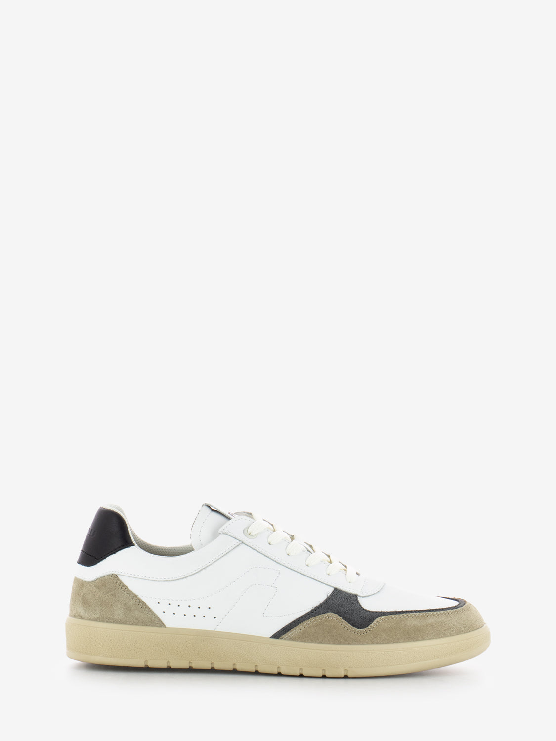 Sneakers suede e pelle bianco / grigio