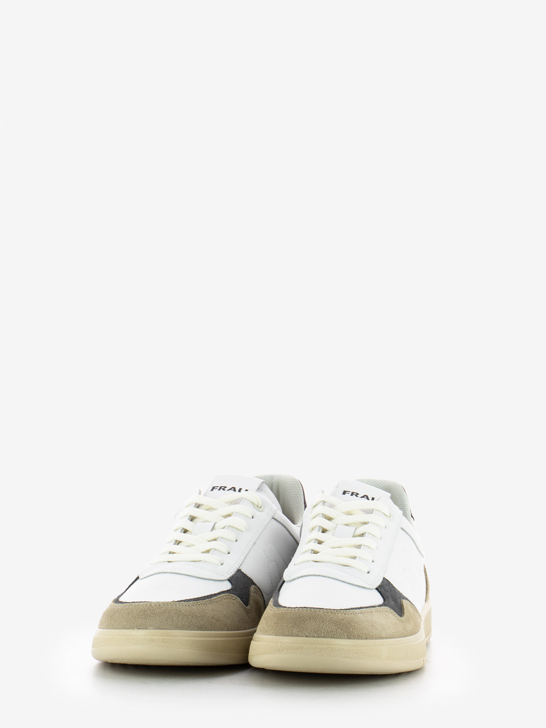 Sneakers suede e pelle bianco / grigio