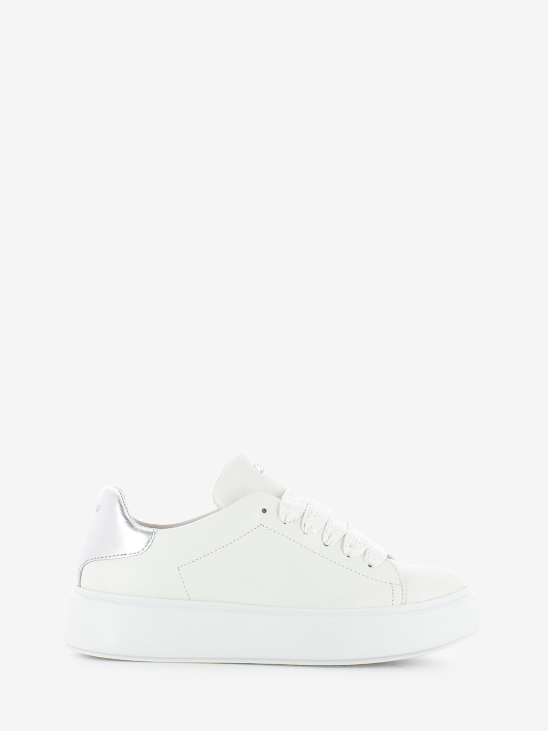 Sneakers Sun in pelle bianco / argento
