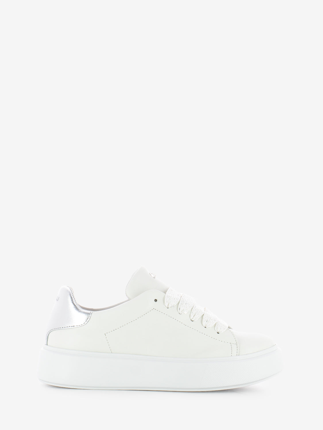 Sneakers Sun in pelle bianco / argento