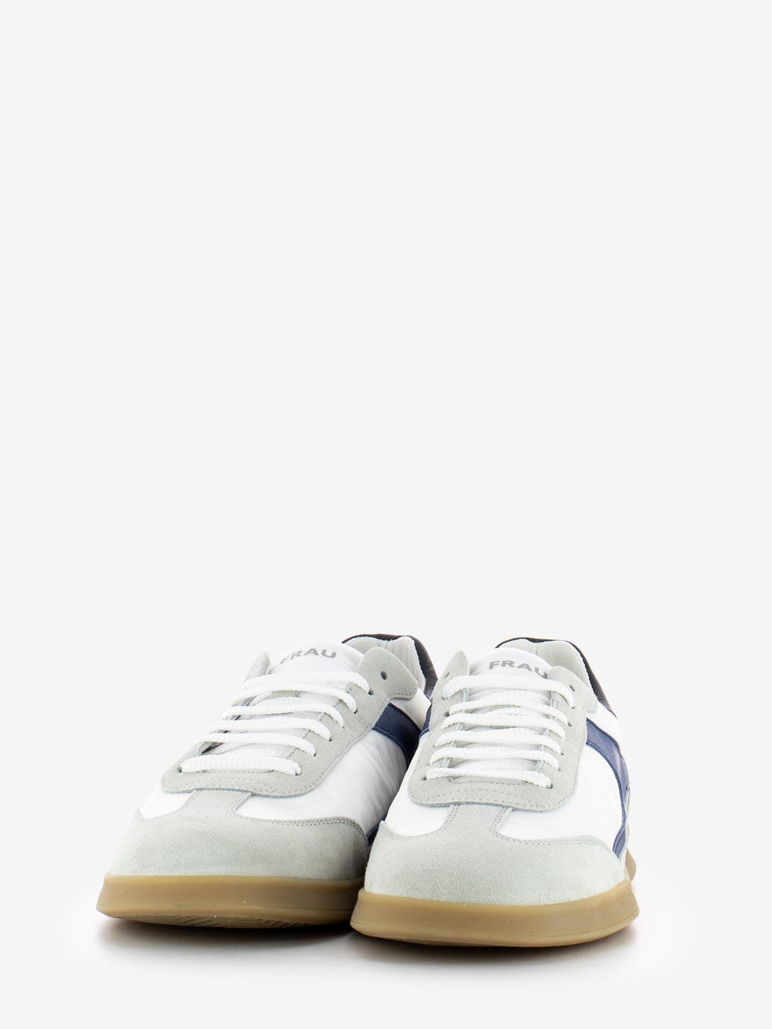 Sneakers velour nylon bianco / blu